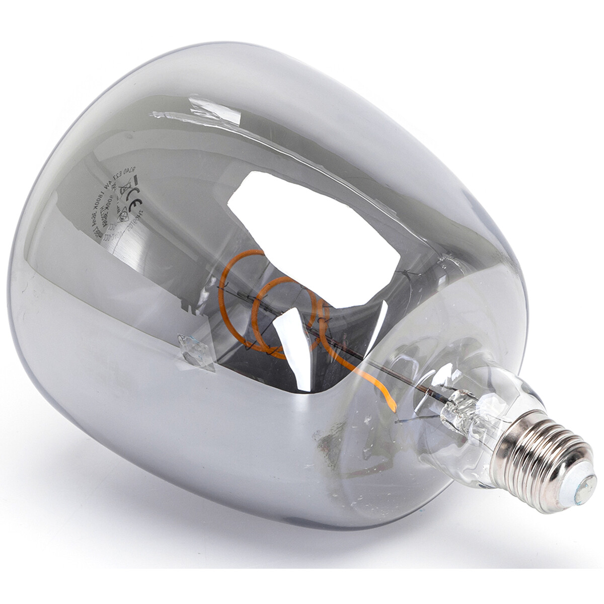 Lampe LED - Aigi Glow R140 - Douille E27 - 4W - Blanc Chaud 1800K - Titane