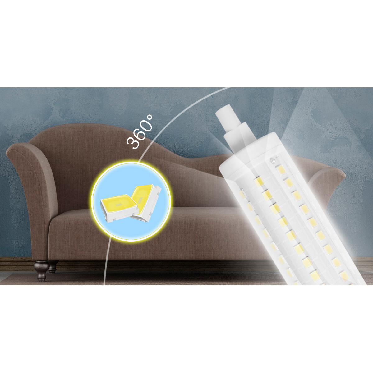 Lampe LED - Aigi Trunka - Douille R7S - 5W - Blanc Froid 6500K - Verre