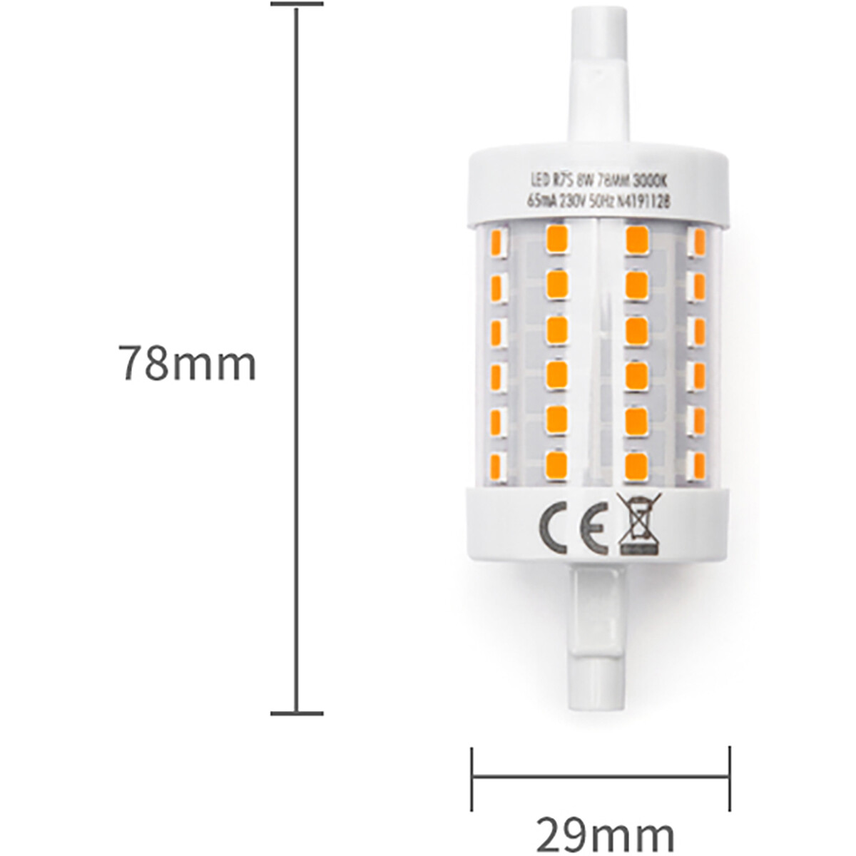 Lampe LED - Aigi Trunka - Douille R7S - 8W - Blanc Chaud 3000K - Verre