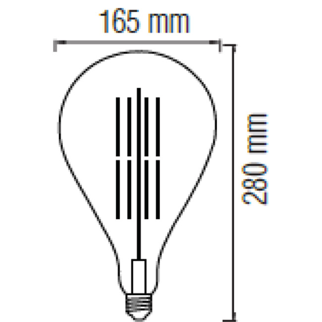 Lampe LED - Design - Torade - Douille E27 - Ambre - 8W - Blanc Chaud 2200K