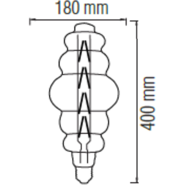 Lampe LED - Design - Origa XL - Douille E27 - Titane - 8W - Blanc Chaud 2400K