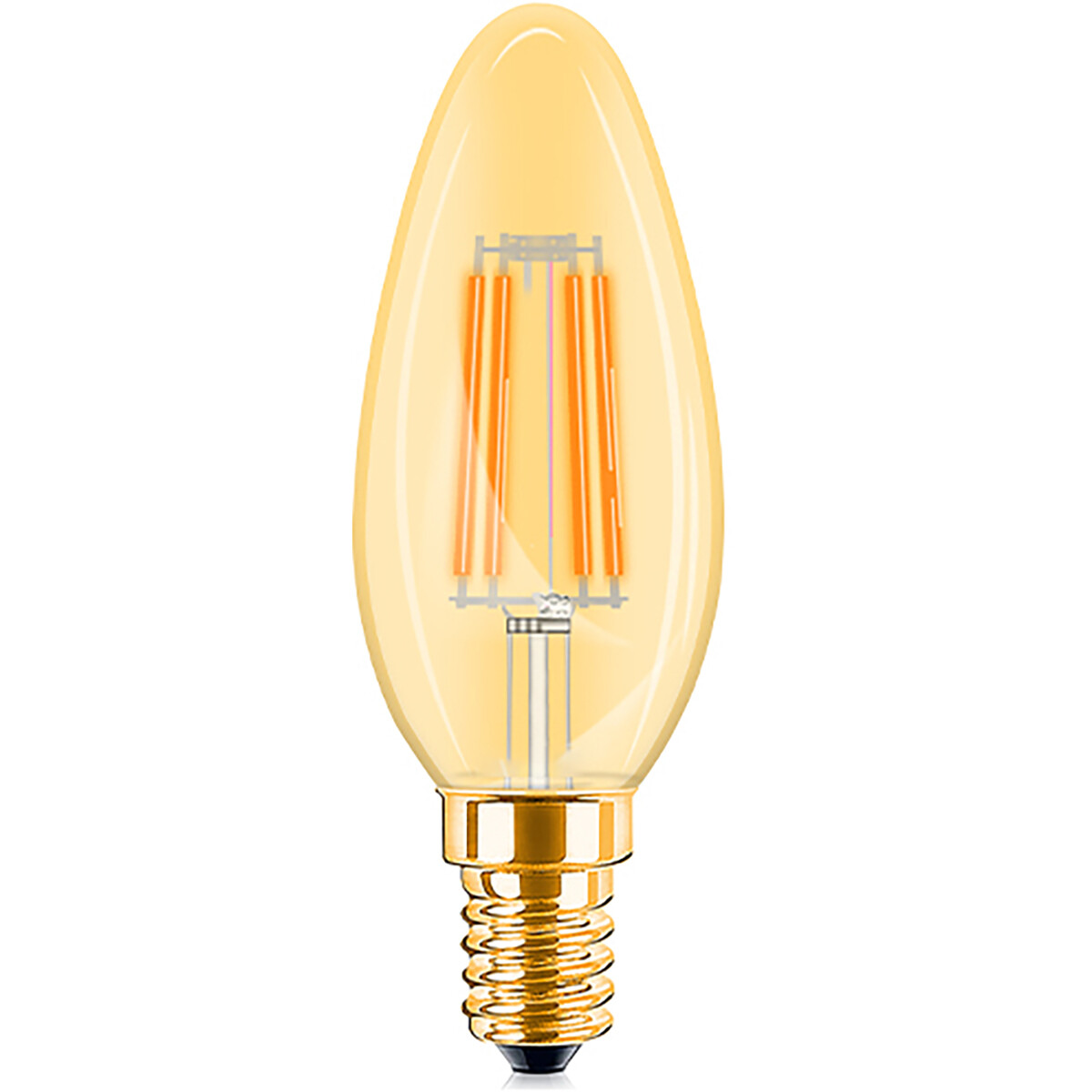 LED Lampe E14 Flamme Filament - Brinton - Ambre 4W 360lm - 822 Blanc Très Chaud 2200K - C35 | Remplace 32W