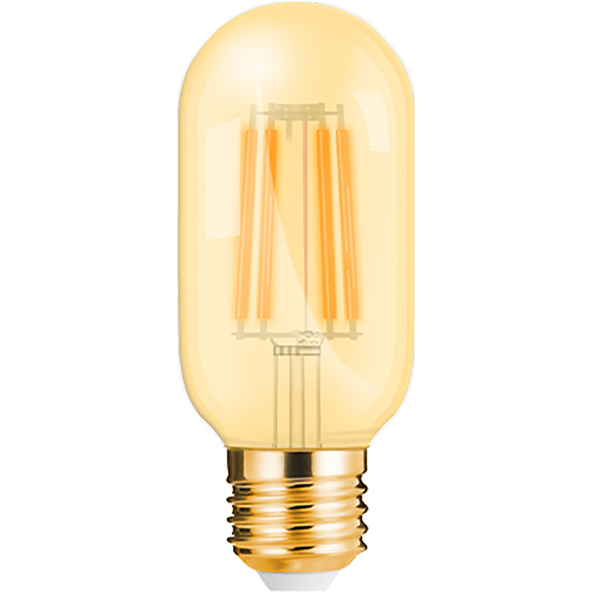 LED Lampe E27 Tube Filament - Brinton - Ambre 4W 360lm - 822 Blanc Très Chaud 2200K - T45 | Remplace 32W