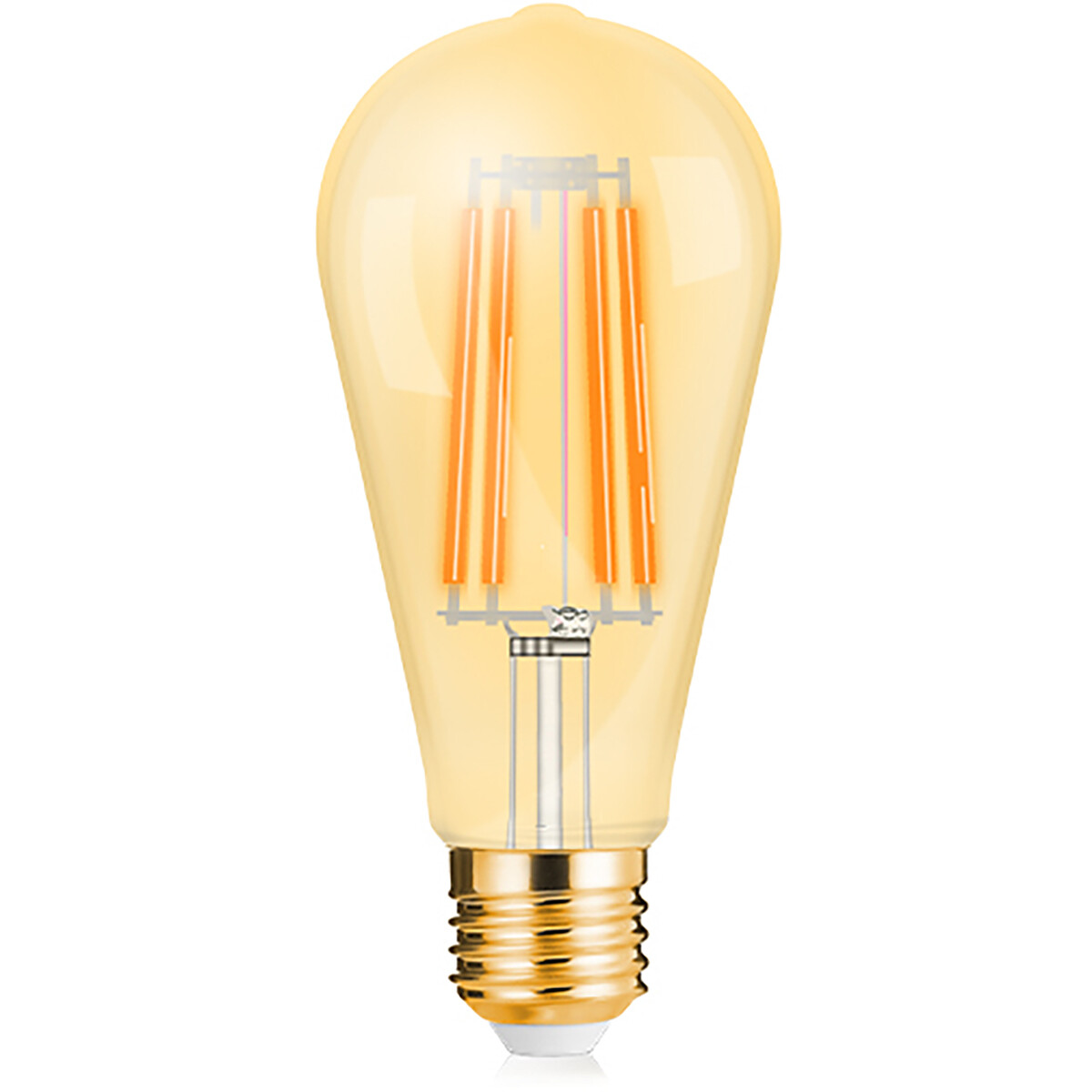 LED Lampe E27 Edison Filament - Brinton - Ambre 6W 540lm - 822 Blanc Très Chaud 2200K - ST64 - Dimmable | Remplace 45W