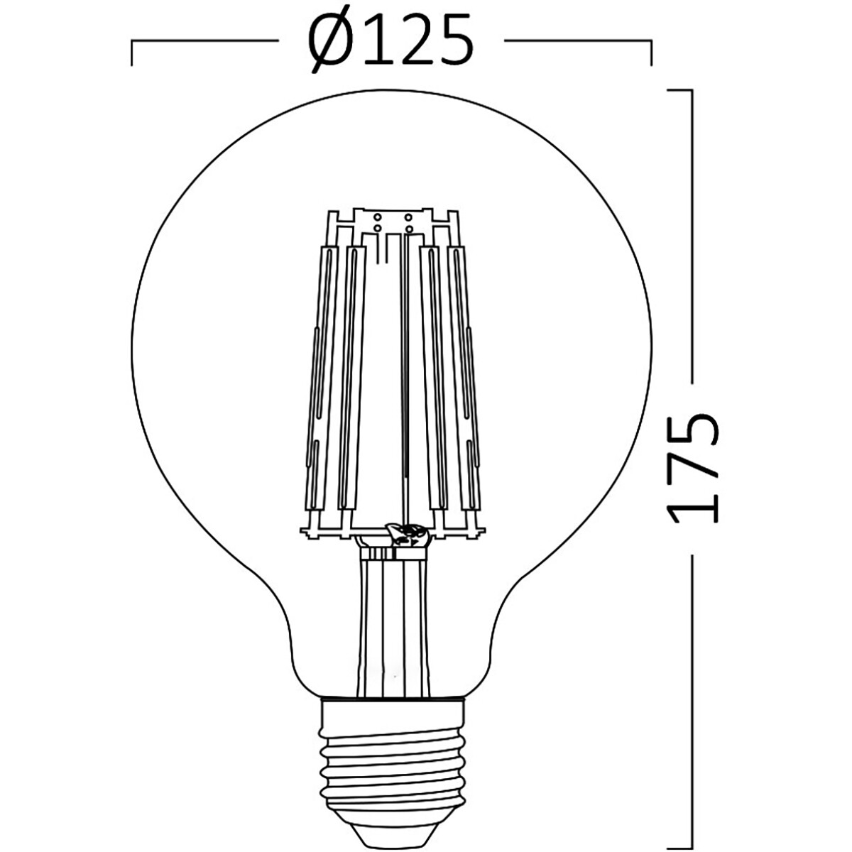 LED Lampe E27 Globe Filament - Brinton - Ambre 6W 540lm - 822 Blanc Très Chaud 2200K - G125 | Remplace 45W