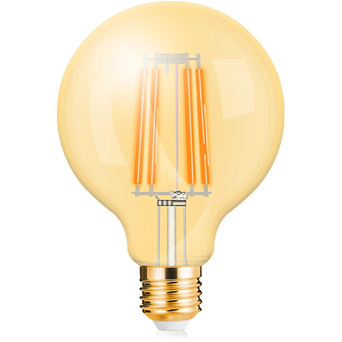 LED Lampe E27 Globe Filament - Brinton - Ambre 6W 540lm - 822 Blanc Très Chaud 2200K - G125 | Remplace 45W