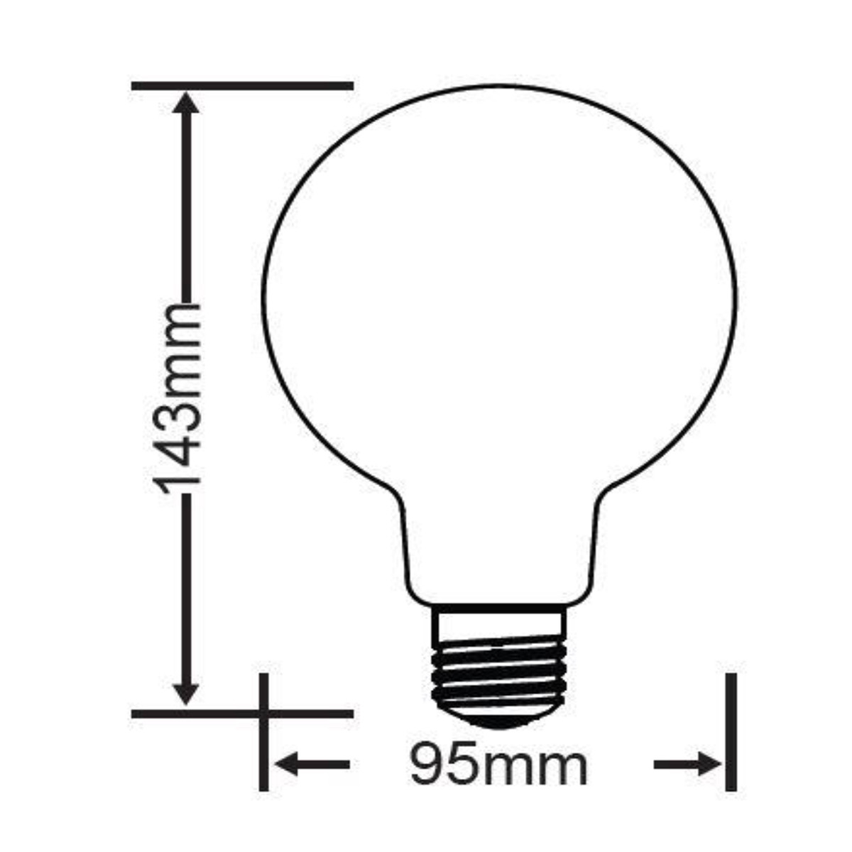 Lampe LED - Filament - Trion Globin - Douille E27 - 8W - Blanc Chaud 2700K - Dimmable - Transparent Clair - Verre