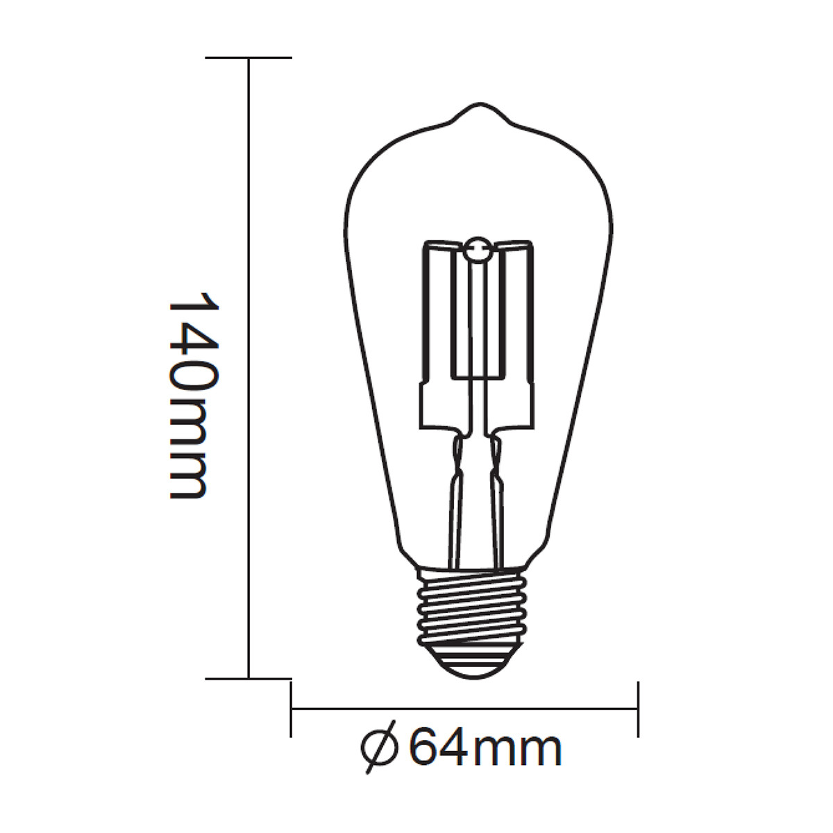 Lampe LED - Filament - Trion Kalon - Douille E27 - 6W - Blanc Chaud 2700K - Ambre - Aluminium