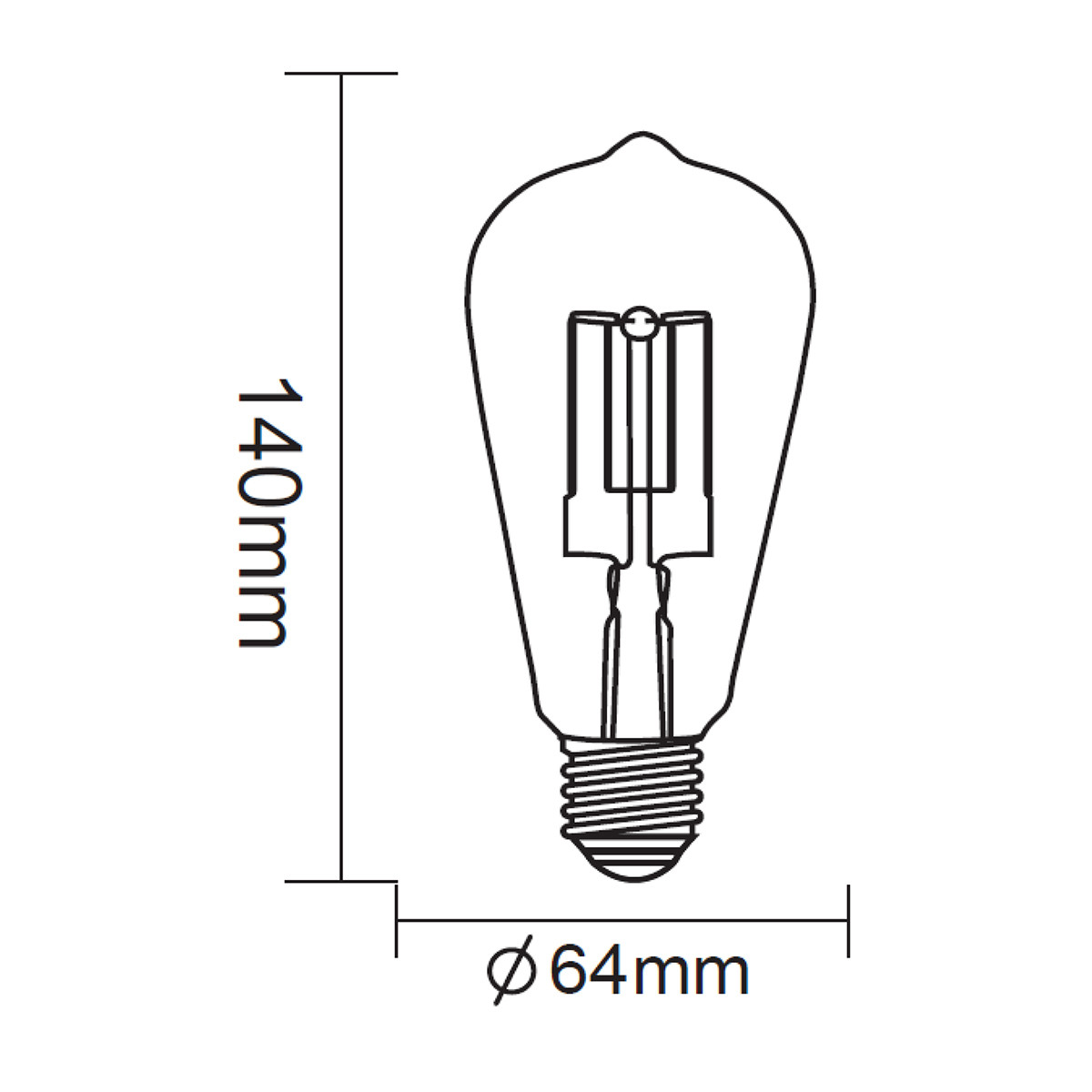 Lampe LED - Filament - Trion Kalon - Douille E27 - 6W - Blanc Chaud 2700K - Transparent Clair - Aluminium