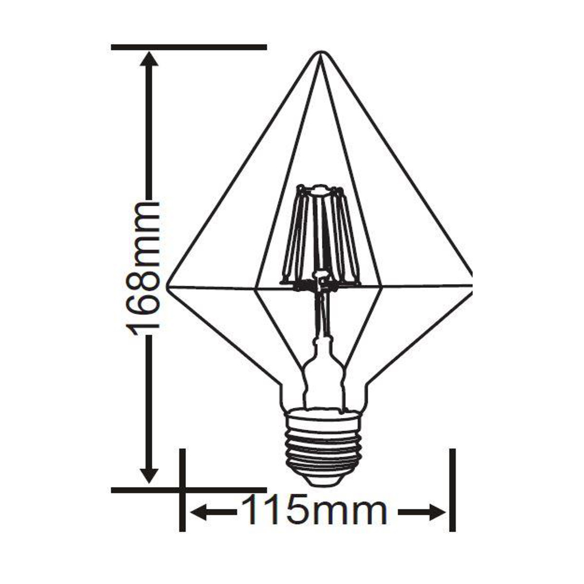 Lampe LED - Filament - Trion Krolin - Douille E27 - 4W - Blanc Chaud 2700K - Ambre - Aluminium