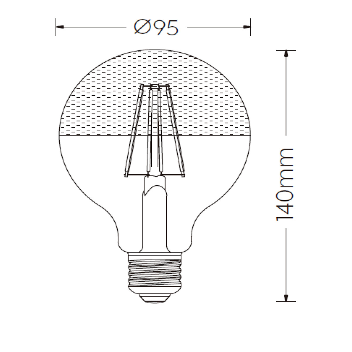 Lampe LED - Filament - Trion Limpo - Douille E27 - 7W - Blanc Chaud 2700K - Dimmable - Chrome Brillant - Verre