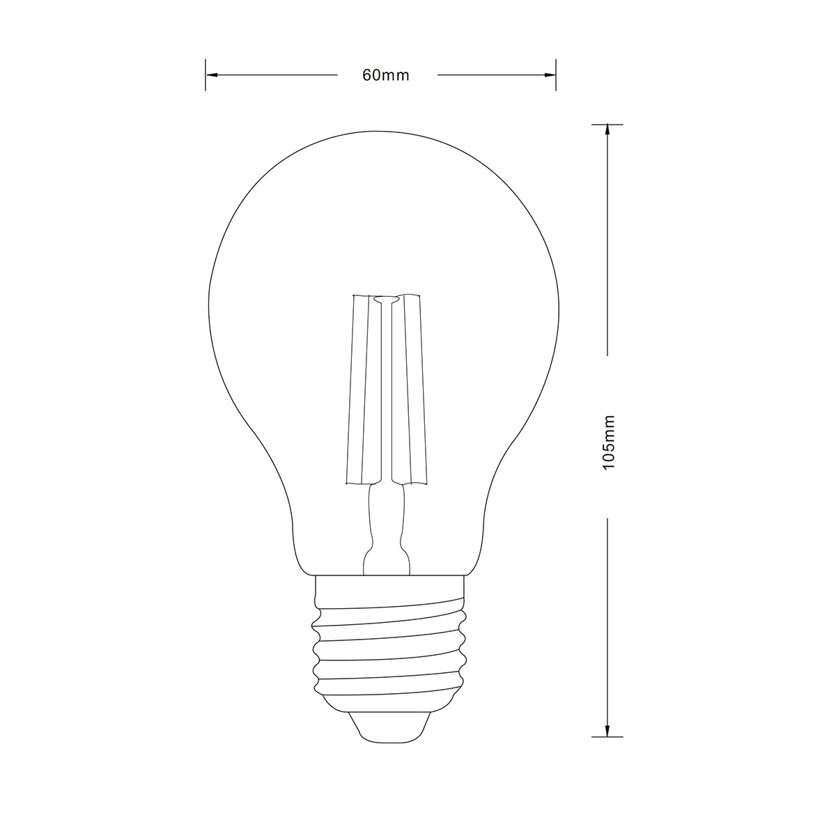 Lampe LED - Filament - Trion Limpo - Douille E27 - 8W - Blanc Chaud 2700K - Dimmable - Ambre - Verre