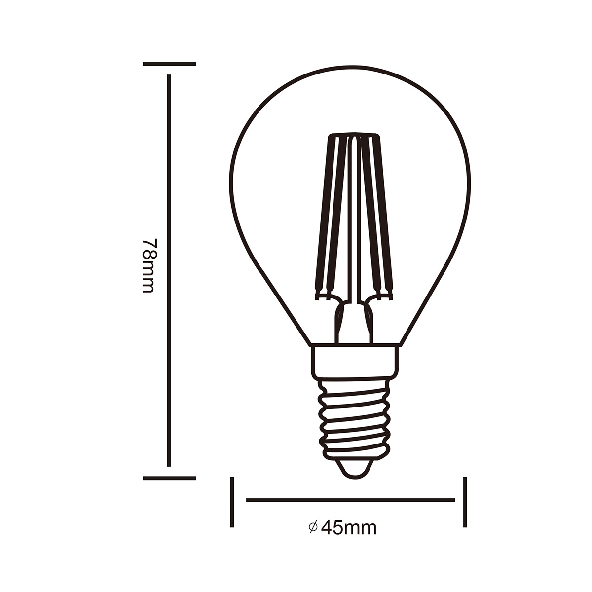 Lampe LED - Filament - Trion Topus - 4W - Douille E14 - Blanc Chaud 3000K - Transparent Clair - Aluminium