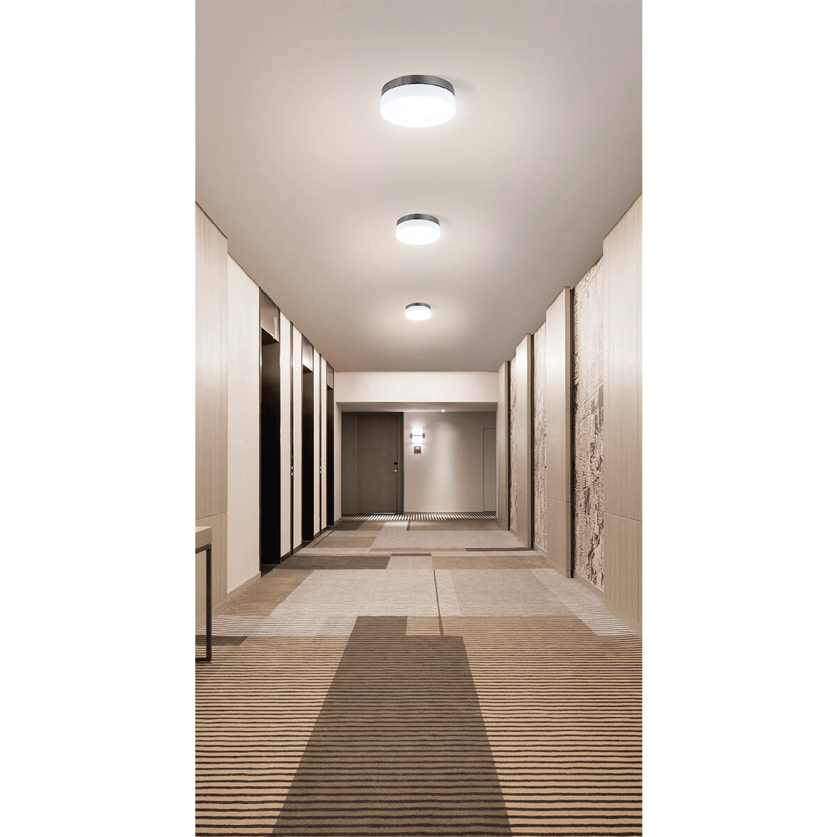 Plafonnier LED - En Saillie Rond - E27 - Mat Chrome Aluminium - Ø235mm