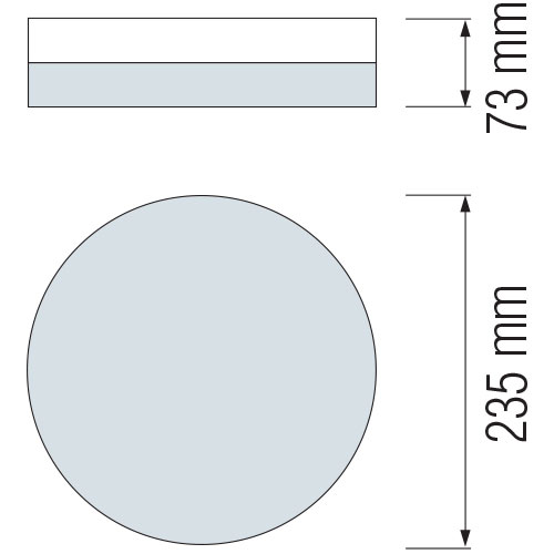 Plafonnier LED - En Saillie Rond - E27 - Mat Chrome Aluminium - Ø235mm