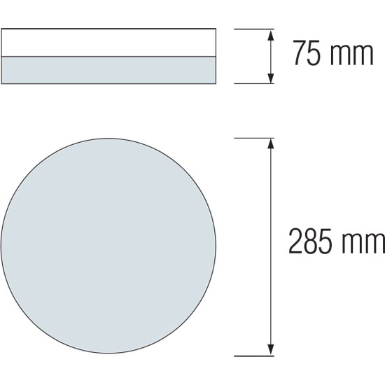 Plafonnier LED - En Saillie Rond - E27 - Mat Chrome Aluminium - Ø285mm