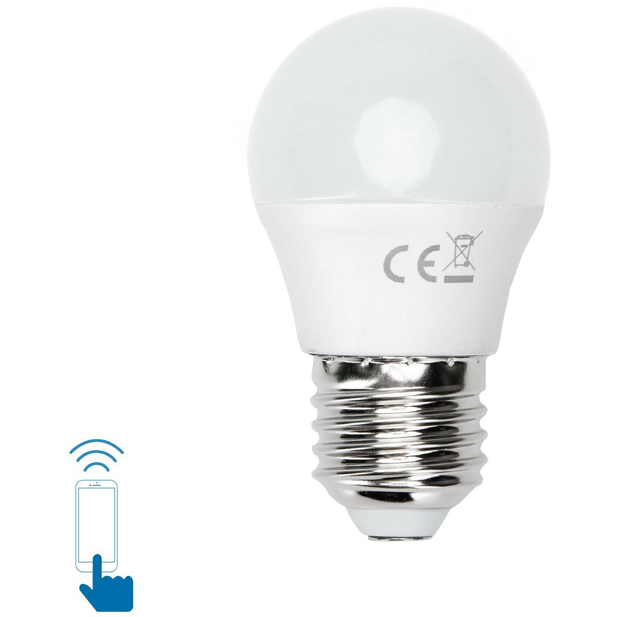 Lampe LED - LED Intelligente - Aigi Exona - Bulb G45 - 5W - Douille E27 - LED Wifi - RGB + Couleur de lumière ajustable - Mat Blanc - Verre