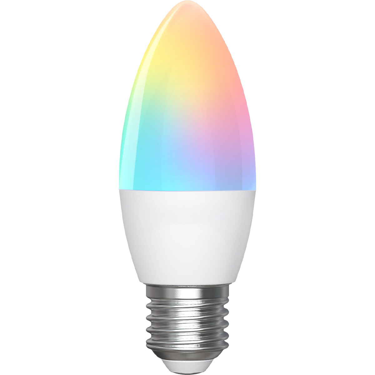 Lampe LED - LED Intelligente - Aigi Loney - Bulb C37 - 6.5W - Douille E27 - LED Wifi - RGB + Couleur de lumière ajustable - Mat Blanc - Plastique