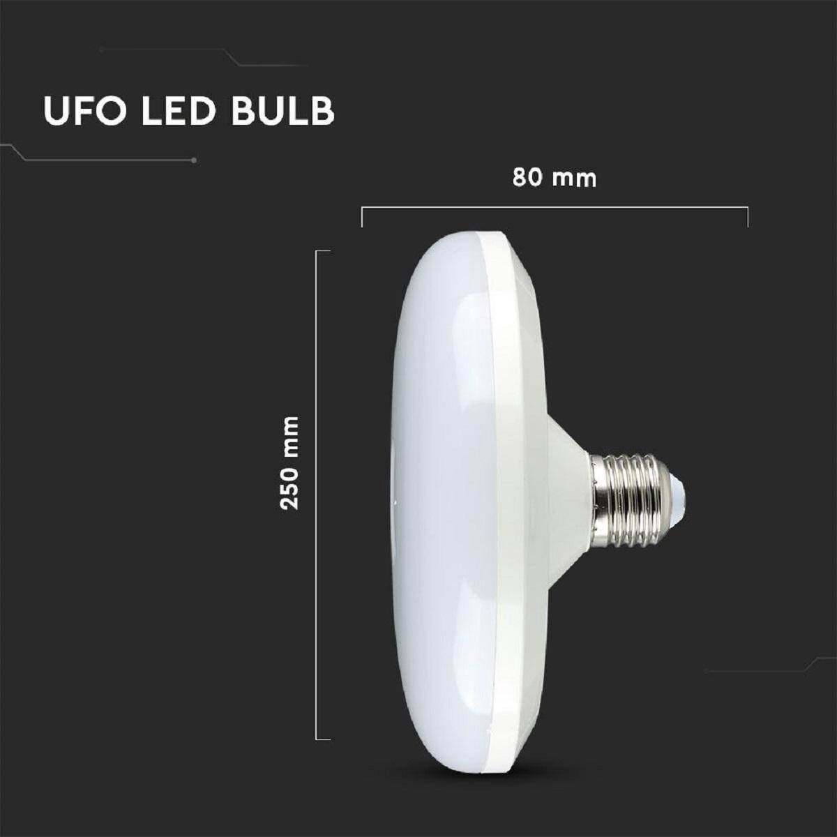 Lampe LED - Viron Unta - UFO F250 - Douille E27 - 36W - Blanc Chaud 3000K - Blanc - LEDs SAMSUNG