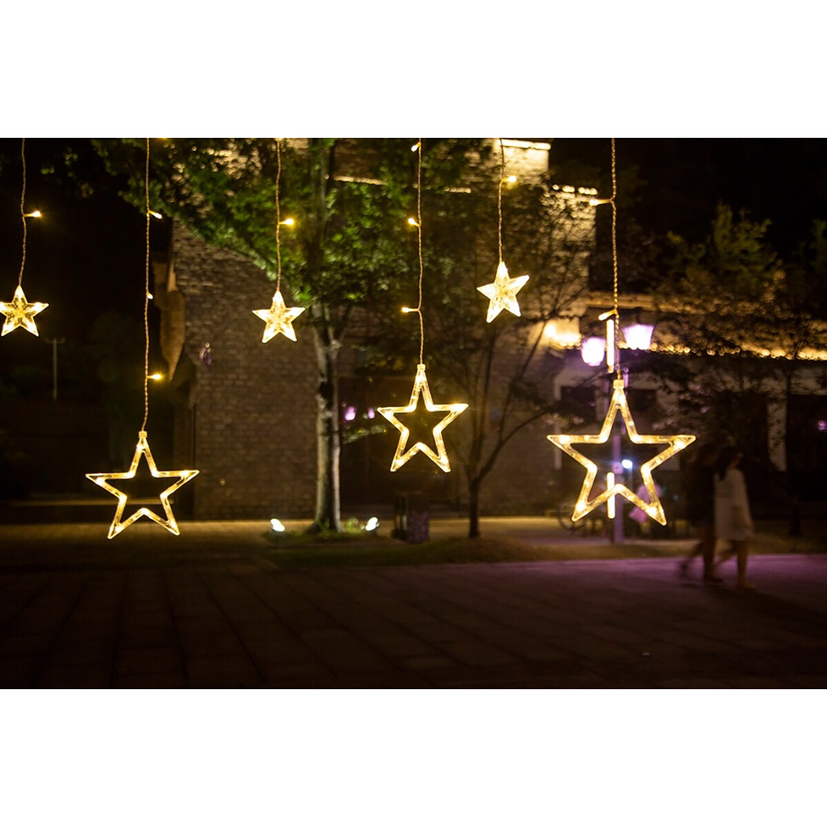 Rideau lumineux LED - Éclairage de Noël - Maxozo Star - Étoile - Blanc Chaud - 150 LEDs - 2.5 Mètres - USB - Télécommande - Minuteur