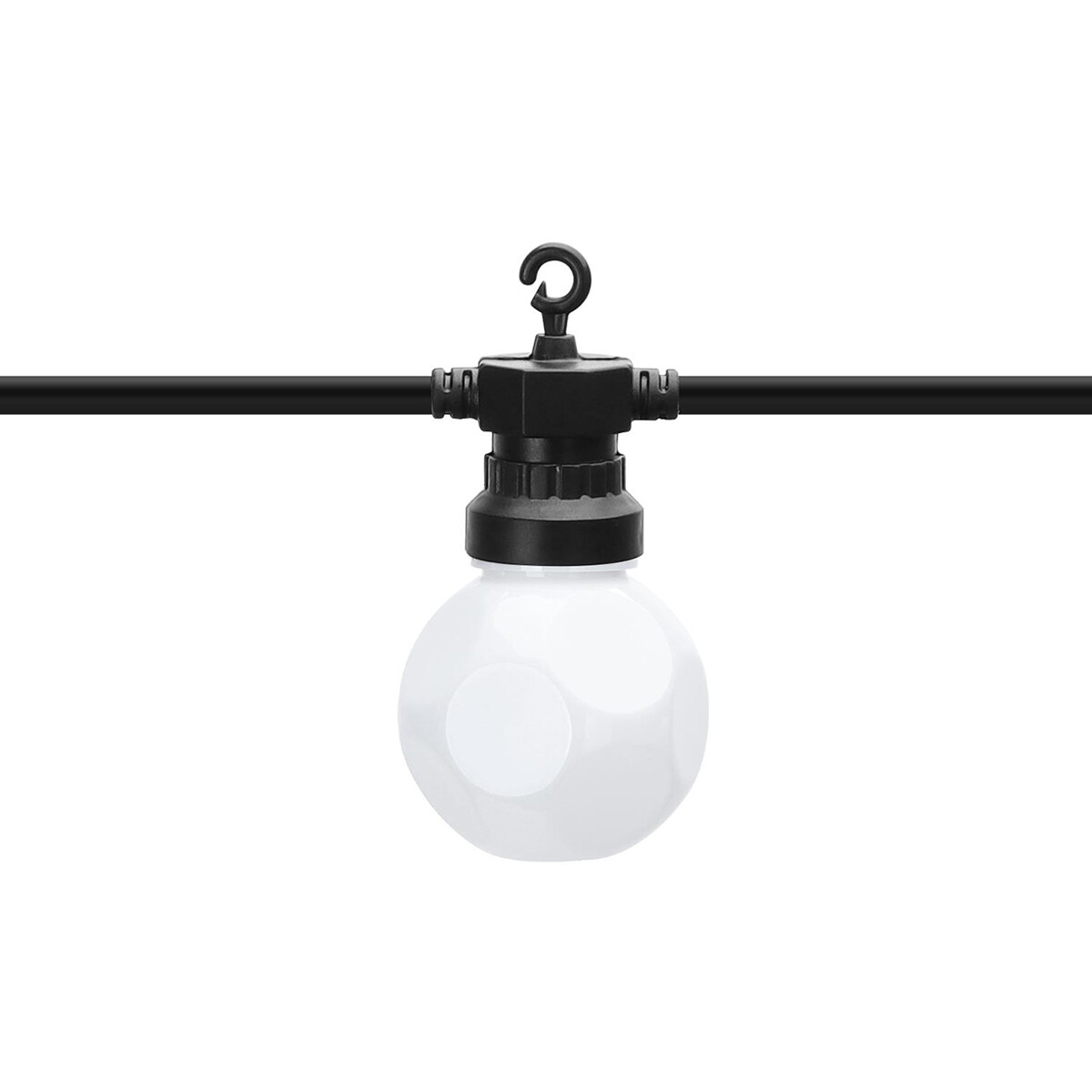 Guirlande lumineuse LED - Aigi Suci - Blanc Chaud 3000K - 6W - 8 Mètres - 10 LED's Blanc - Étanche IP44 - Noir