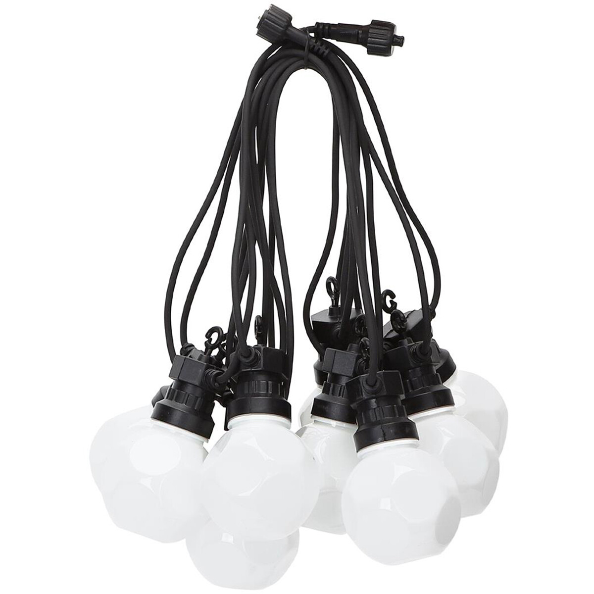 Guirlande lumineuse LED - Aigi Suci - Blanc Chaud 3000K - 6W - 8 Mètres - 10 LED's Blanc - Étanche IP44 - Noir