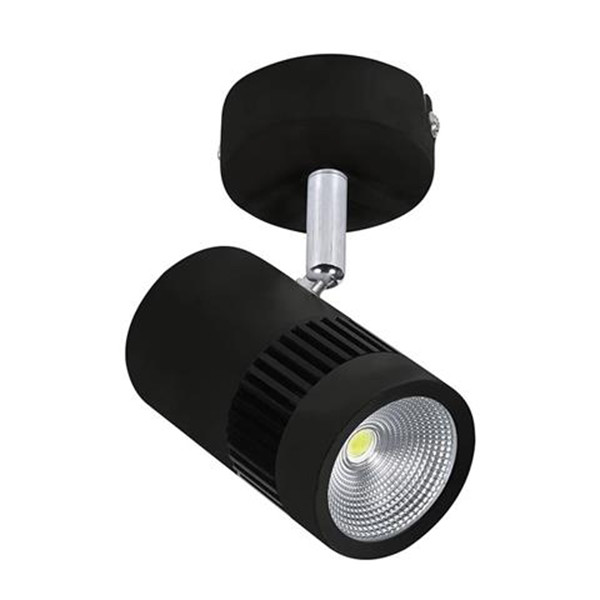 Spot de Plafond LED - Spot de Plafond - 8W Rond - Pivotant - Blanc Neutre 4200K - Mat Noir Aluminium