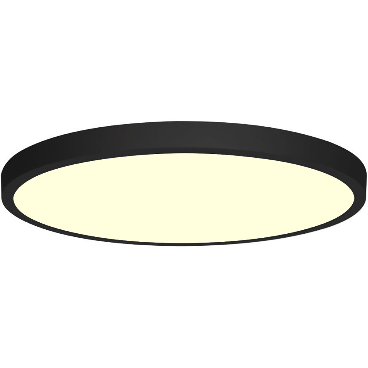 Panneau LED - Ø30 - 28W - Blanc Chaud 3000K - Mat Noir - en Saillie - Rond - Aluminium