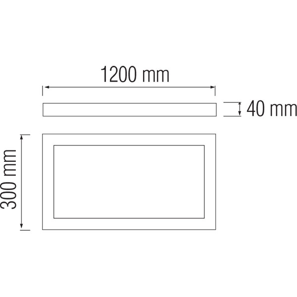 Panneau LED - 30x120 Blanc Neutre 4200K - 36W Montage en Surface Rectangulaire - Mat Blanc - Sans Scintillement