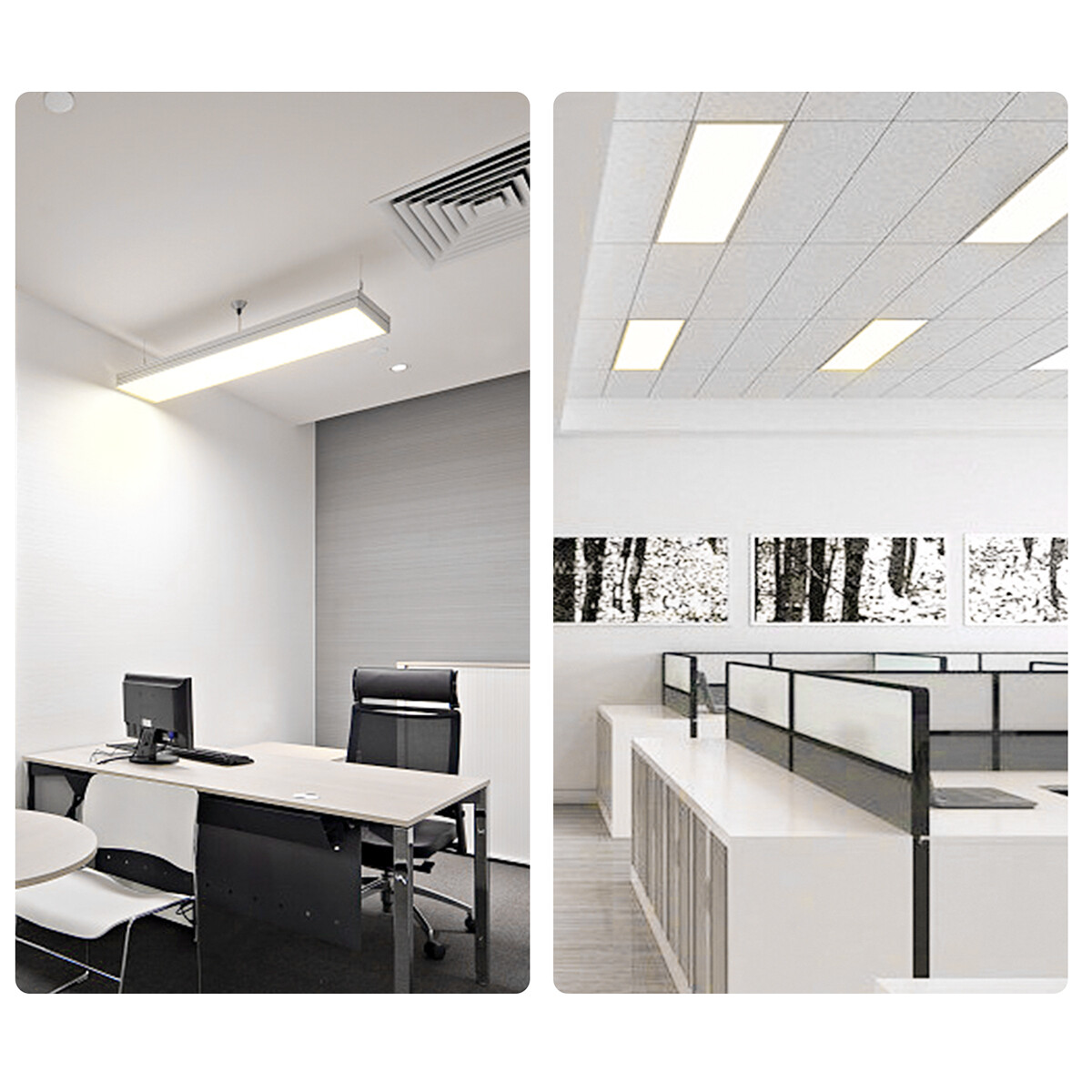 Panneau LED 30x120 - Velvalux Lumis - Panneau LED pour plafond suspendu - Blanc Chaud 3000K - 40W - Encastré - Rectangulaire - Blanc - Sans scintillement