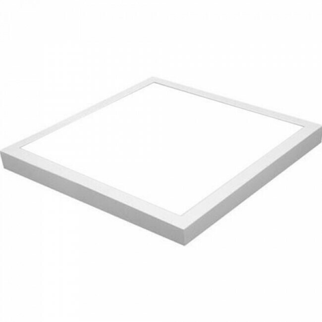 Panneau LED - 30x30 Blanc Froid 6400K - 28W Montage en Surface Carré - Mat Blanc - Sans Scintillement