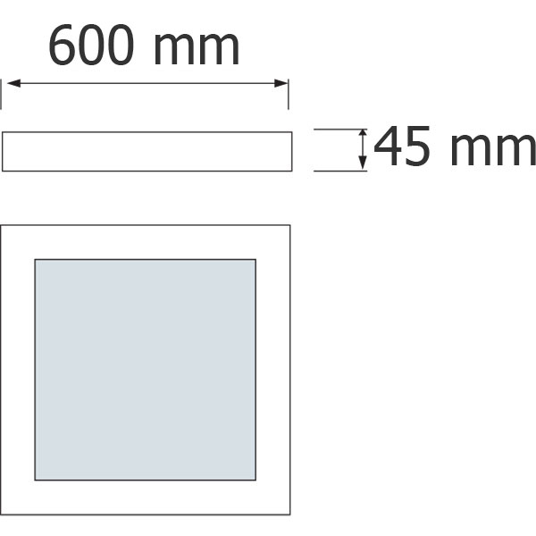 Panneau LED - Aigi Clena - 60x60 Blanc Froid 6000K - 40W Montage en Surface Carré - Mat Blanc - Sans Scintillement