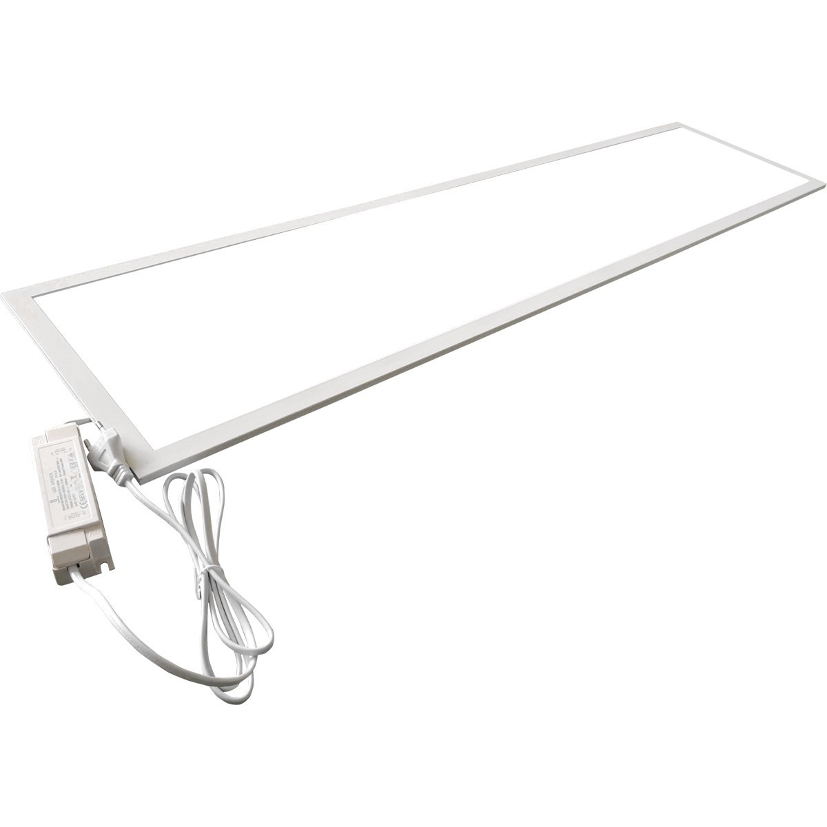 Panneau LED - Aigi - 30x120 Blanc Froid 6000K - 40W Encastrement Rectangulaire - Inclus Prise - Mat Blanc - Sans Scintillement