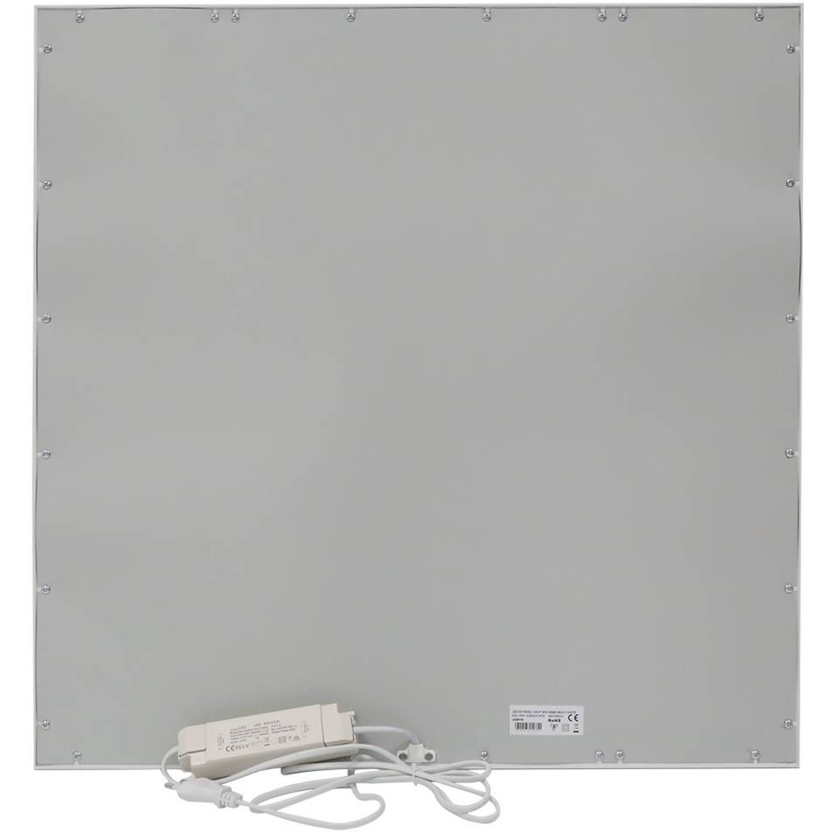 Panneau LED avec prise - Aigi Leny - 60x60 - Blanc Neutre 4000K - 32W - 3840lm - 120lm/W - High Lumen - Encastré - Carré - Mat Blanc - Sans Scintillement