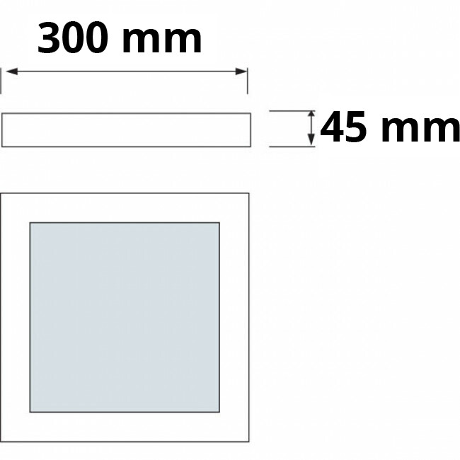 Panneau LED - Aigi Clena - 30x30 Blanc Neutre 4000K - 12W Montage Carré - Mat Blanc - Sans Scintillement