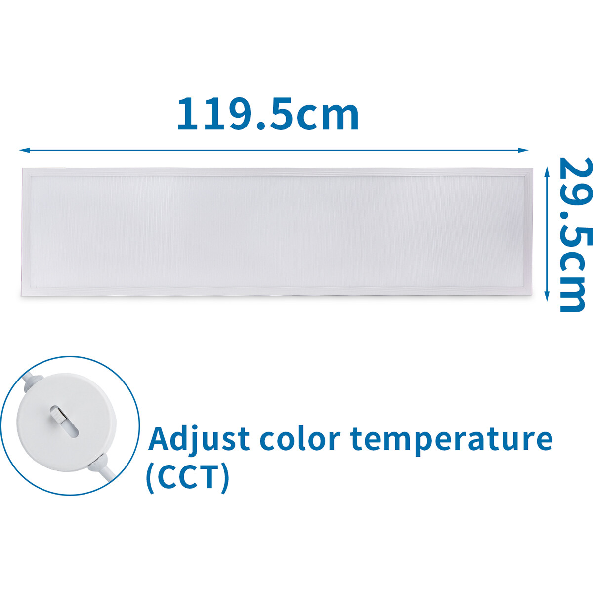 Panneau LED - Aigi Hyron - 30x120 - Couleur de lumière ajustable CCT - 32W - Encastré - Carré - Mat Blanc - Aluminium - Sans Scintillement