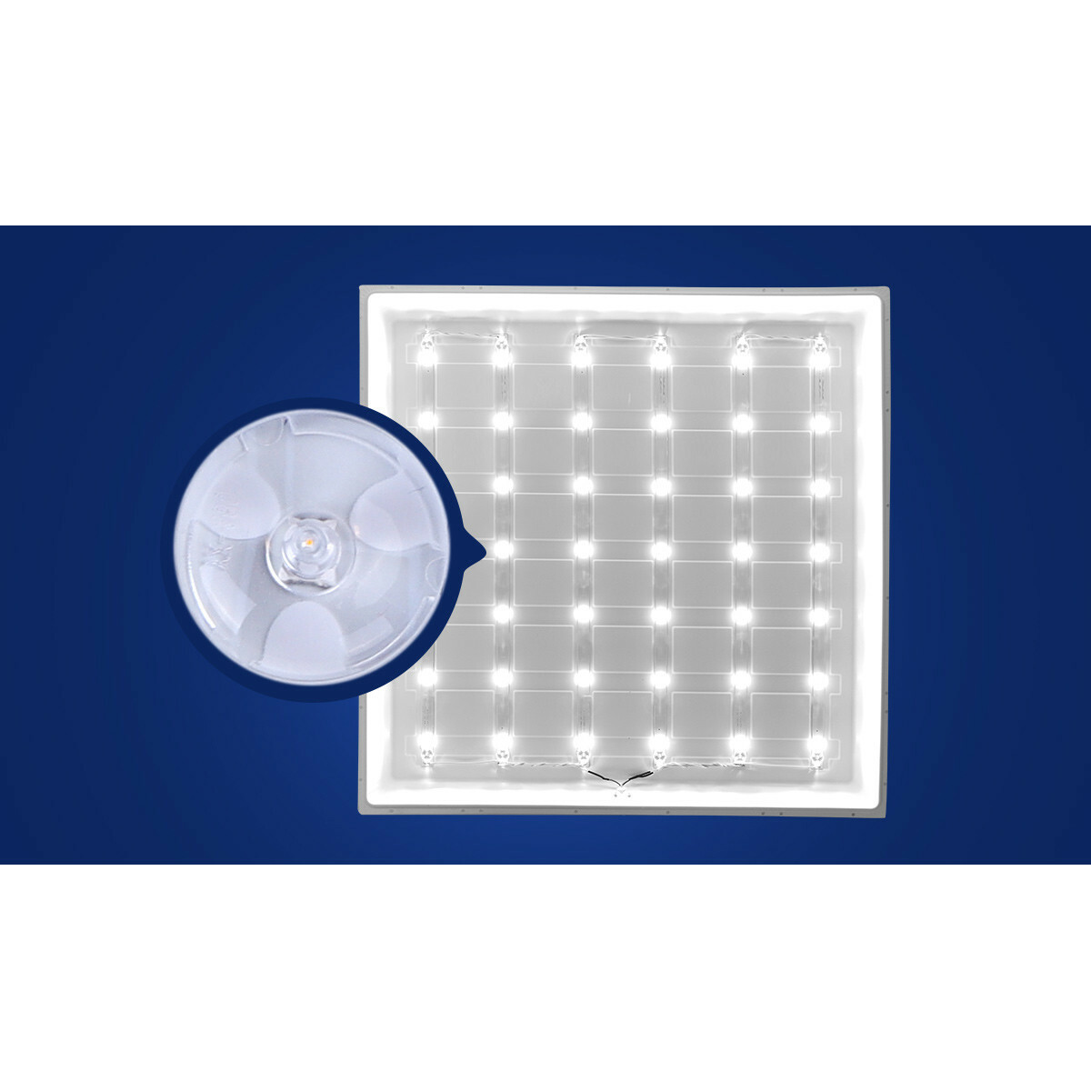 Panneau LED - Aigi Hyron - 60x60 - Couleur de lumière ajustable CCT - 40W - Encastré - Carré - Mat Blanc - Aluminium - Sans Scintillement