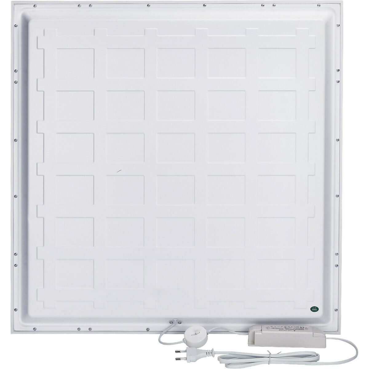 Panneau LED - Aigi Hyron - 62x62 - Blanc Froid 6500K - 40W - Encastré - Carré - Mat Blanc - Aluminium - Sans Scintillement