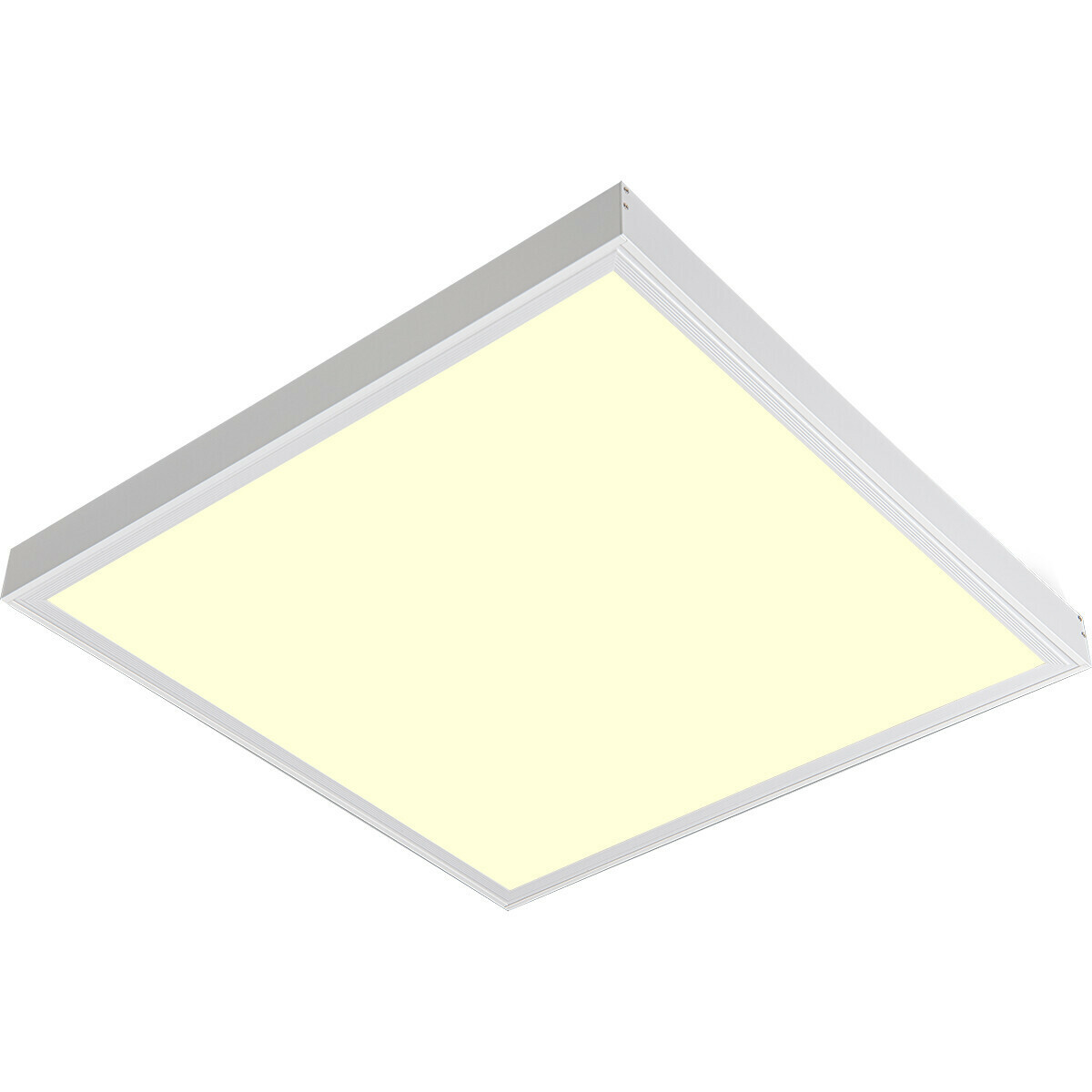 Panneau LED - Aigi Limno Slim - 60x60 - Blanc Chaud 3000K - 32W - LED Intelligente - Dimmable - En Saillie Carré - Mat Blanc - Sans Scintillement