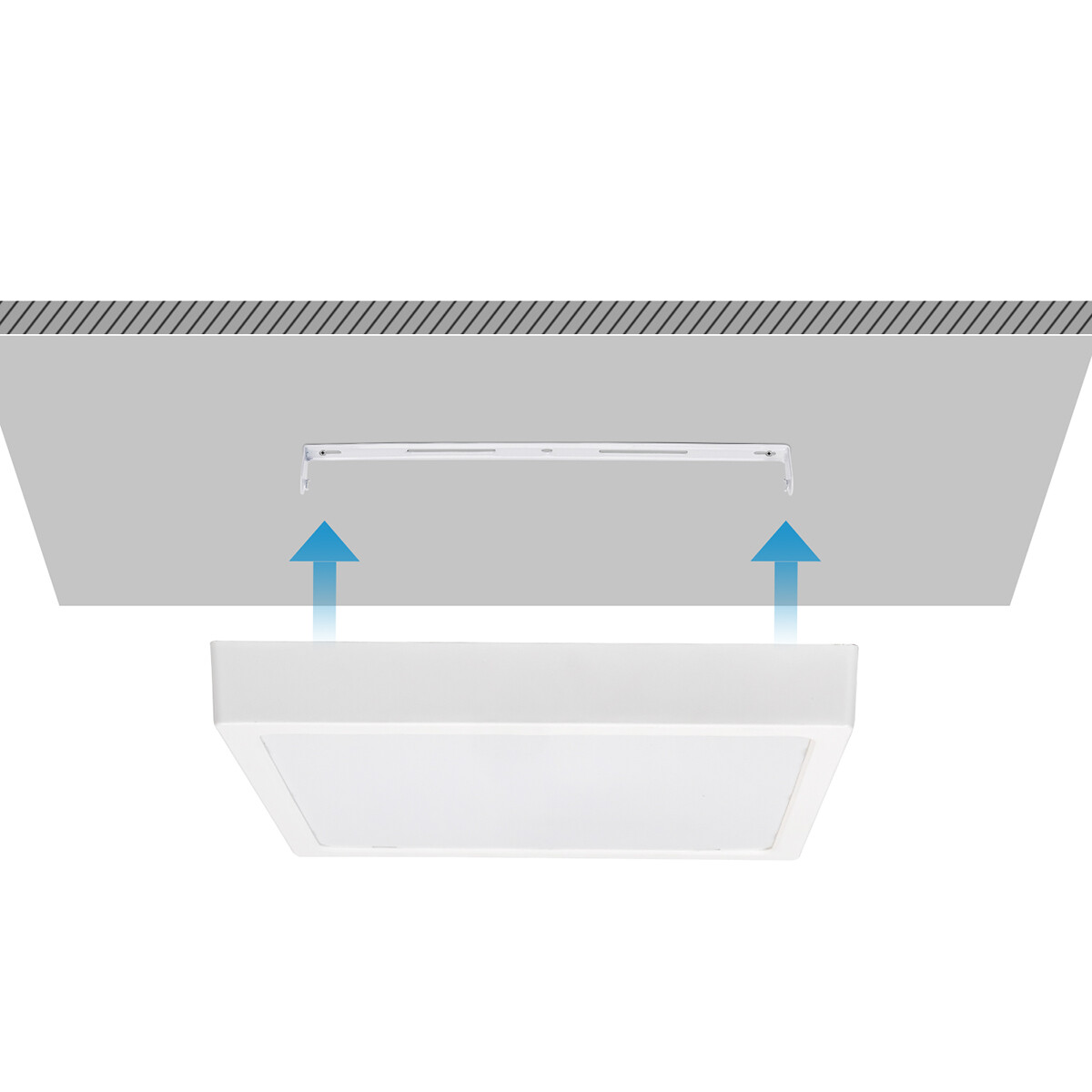 Panneau LED - Downlight - Aigi - Blanc Froid 6500K - 24W - 30x30 - en Saillie - Carré - Blanc - Sans Scintillement