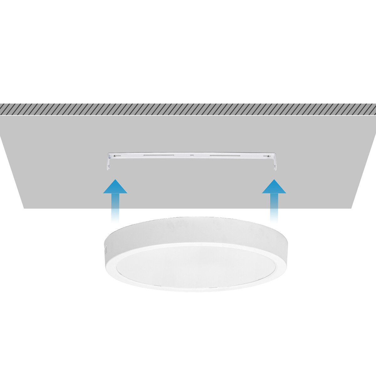 Panneau LED - Downlight - Aigi - Blanc Neutre 4000K - 24W - Ø30 - en Saillie - Rond - Blanc - Sans Scintillement