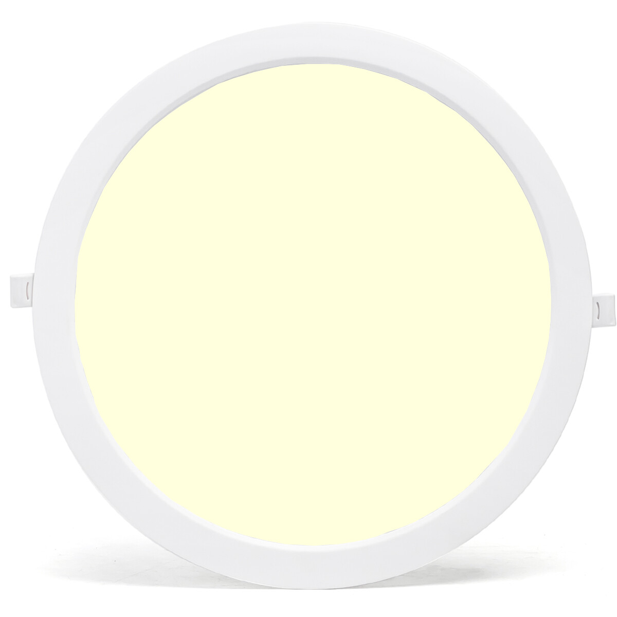 Panneau LED - Downlight - Aigi - Blanc Chaud 3000K - 24W - Ø30 - Encastré - Rond - Blanc - Sans Scintillement