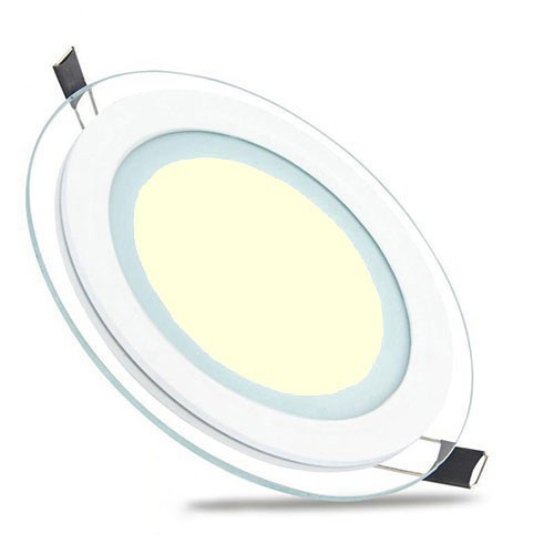 Downlight LED Slim - Rond Encastré 6W - Blanc Chaud 3000K - Mat Blanc Verre - Ø96mm