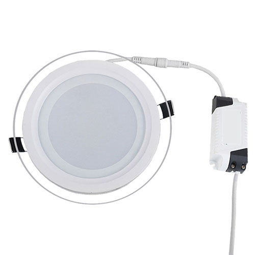 Downlight LED Slim - Rond Encastré 6W - Blanc Chaud 3000K - Mat Blanc Verre - Ø96mm