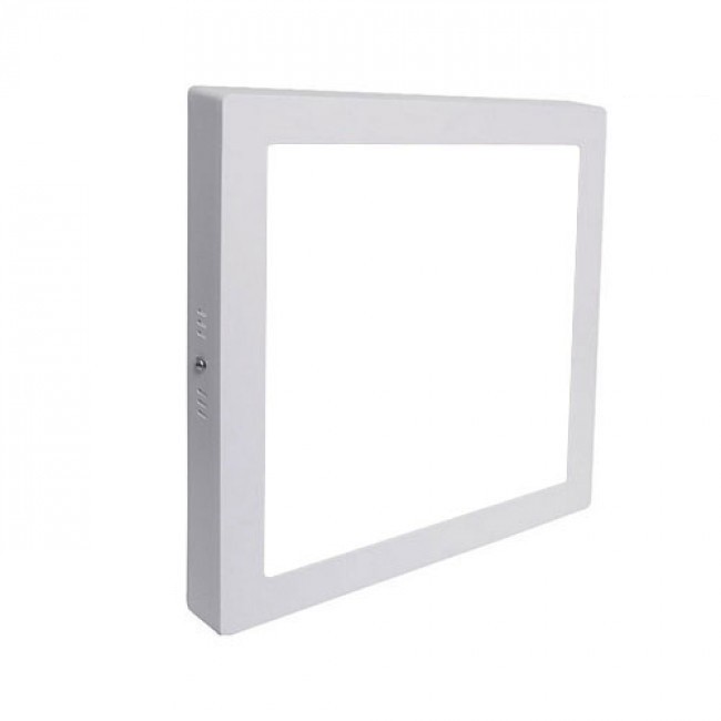 Downlight LED - En Saillie Carré 18W - Blanc Froid 6400K - Mat Blanc Aluminium - 225mm