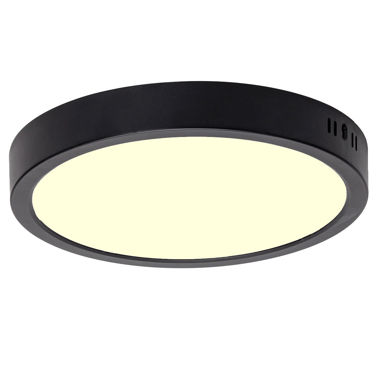 Panneau LED - Downlight - Velvalux - Ø30 - 24W 2700lm - Blanc Chaud 3000K - Montage en saillie - Rond - Noir - Sans scintillement