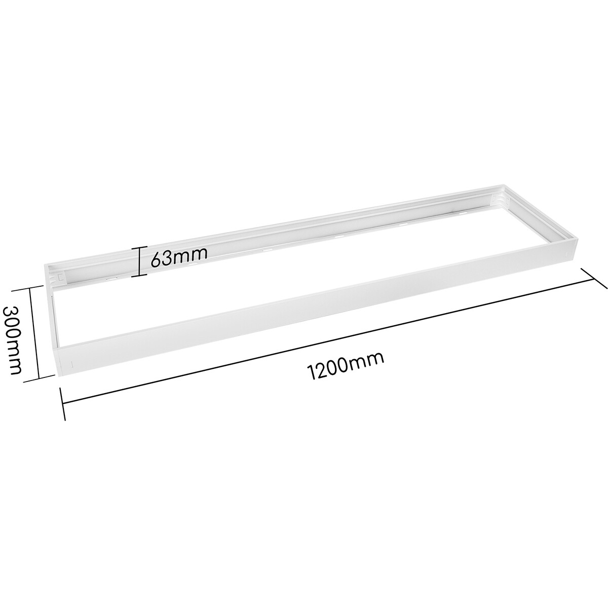 Cadre de montage pour panneau LED - Velvalux - 30x120 - Aluminium - Rectangulaire - Blanc