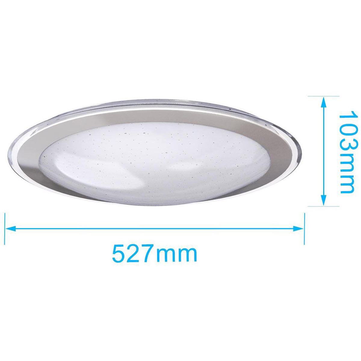 Plafonnier LED - Aigi Yuro - 60W - Couleur de lumière ajustable - Dimmable - Télécommande - Rond - Mat Argent - Aluminium