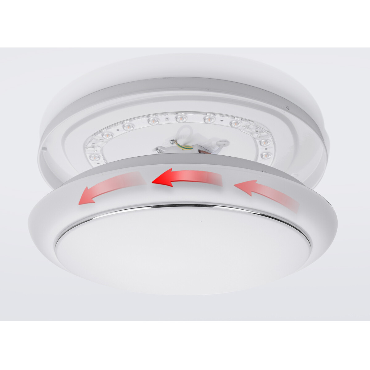 Plafonnier LED - Aigi Ala - En Saillie Rond 12W - Blanc Neutre 4000K - Mat Blanc - Aluminium