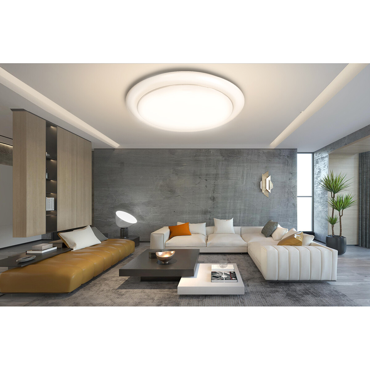 Plafonnier LED - Aigi Ala - En Saillie Rond 12W - Blanc Neutre 4000K - Mat Blanc - Aluminium